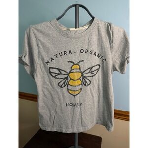 Recycled Threads Natural Organic Honey Bee Graphic Tee Gray Medium A296535074